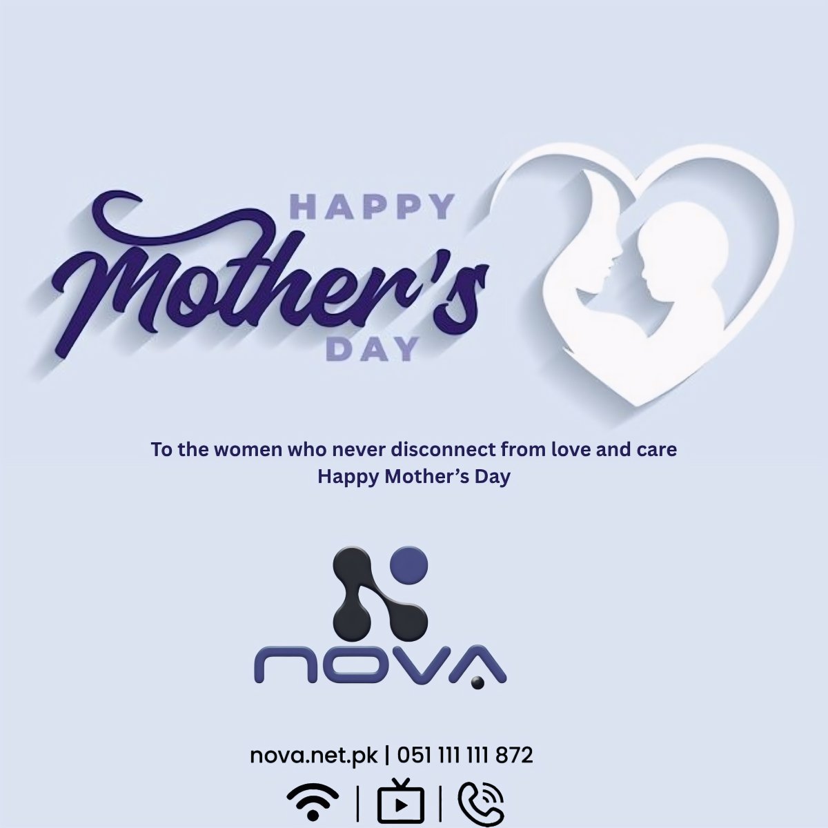 NovacomPK's tweet photo. Happy Mother’s Day to the real heroes of our lives 🌸📞 051 111 111 872
🌐 https://t.co/PaR0SfKvQt
#NovaFiber #iPlay #WatchAnywhere #UnlimitedEntertainment #LiveTV #MoviesAndSeries #FiberInternet #HighSpeedInternet #SmartStreaming #NovaPlay #ISP #PakistanInternet https://t.co/cMXjD09rgh