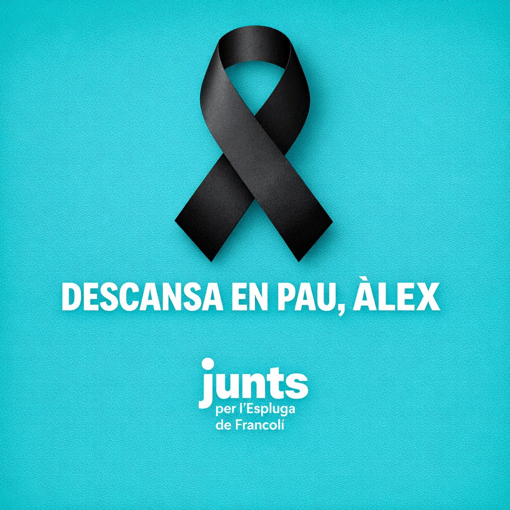 juntsxlespluga's tweet photo. Avui l’Espluga està de dol. Ens ha deixat massa aviat l’Àlex Camon, un jove estimat que formava part del nostre poble i del nostre dia a dia.

Descansa en pau, Àlex. Mai t’oblidarem. https://t.co/DpFBLNNSzv