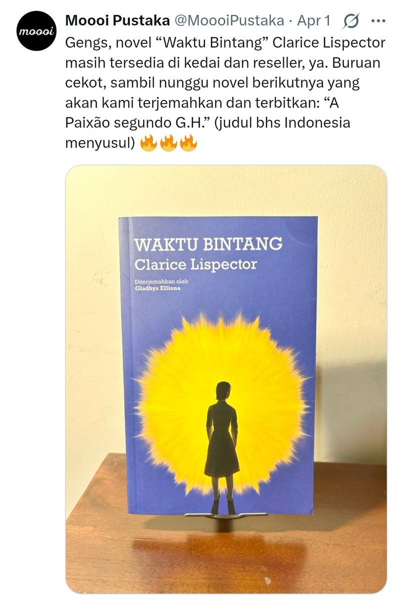 iprimaa's tweet photo. Solusinya (buat beberapa pembaca sastra dunia yg membaca dalam terj. Indonesia) adalah berharap buku2 beliau diterjemahkan dalam bhs Indonesia. 

1 judul sudah terbit. 1 judul lagi akan terbit. 

Next semoga Apple in the Dark (novel tebal) https://t.co/OldZxJVkEB