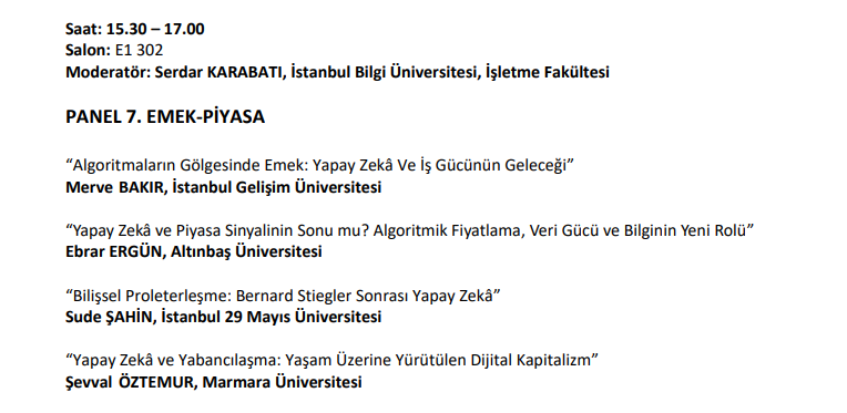 BILGI_European's tweet photo. ☕ Kahve molasının ardından oturumlarımız devam ediyor!

📍 PANEL 7 | EMEK–PİYASA
Moderatörlüğünü Serdar Karabatı’nın (BİLGİ İşletme Fakültesi) üstlendiği panelde; yapay zekâ, emek süreçleri, dijital kapitalizm ve piyasa ilişkileri tartışılacak. @serdarkarabati @BiLGiOfficial https://t.co/bgfCotmVxD