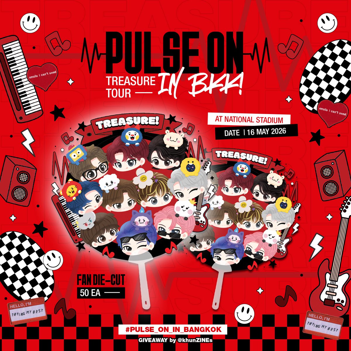 pls kindly rt ✨
giveaway treasure pulse on in bkk ♡ 

💎fan die-cut แก๊งเด็กสมบัติ

♡date : 16 may 2026
⏰time : tba 
📍location : suphacharasai national stadium 🏟️

#PULSE_ON_IN_BANGKOK
#TREASURE_PULSE_ON_IN_BKK