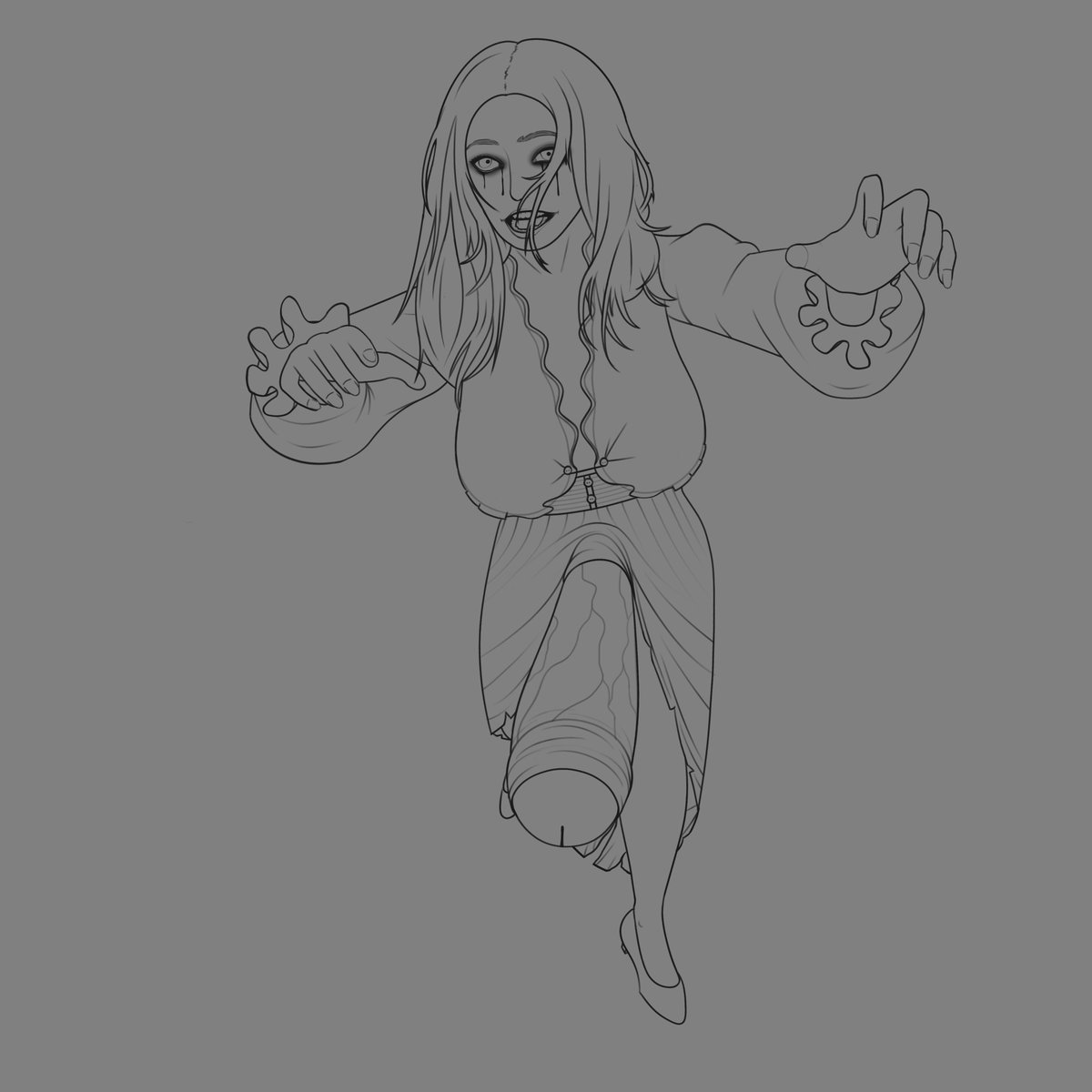 TheNidabutt's tweet photo. That recent repost reminded me I did some fanart of Selena Corey from RE9 (D-virus version of course 🍆) a few months ago and never posted it. I think her lil wonky eye is very cute, would let her grab me. 😌

🎨 Me! https://t.co/YZekEBNec4