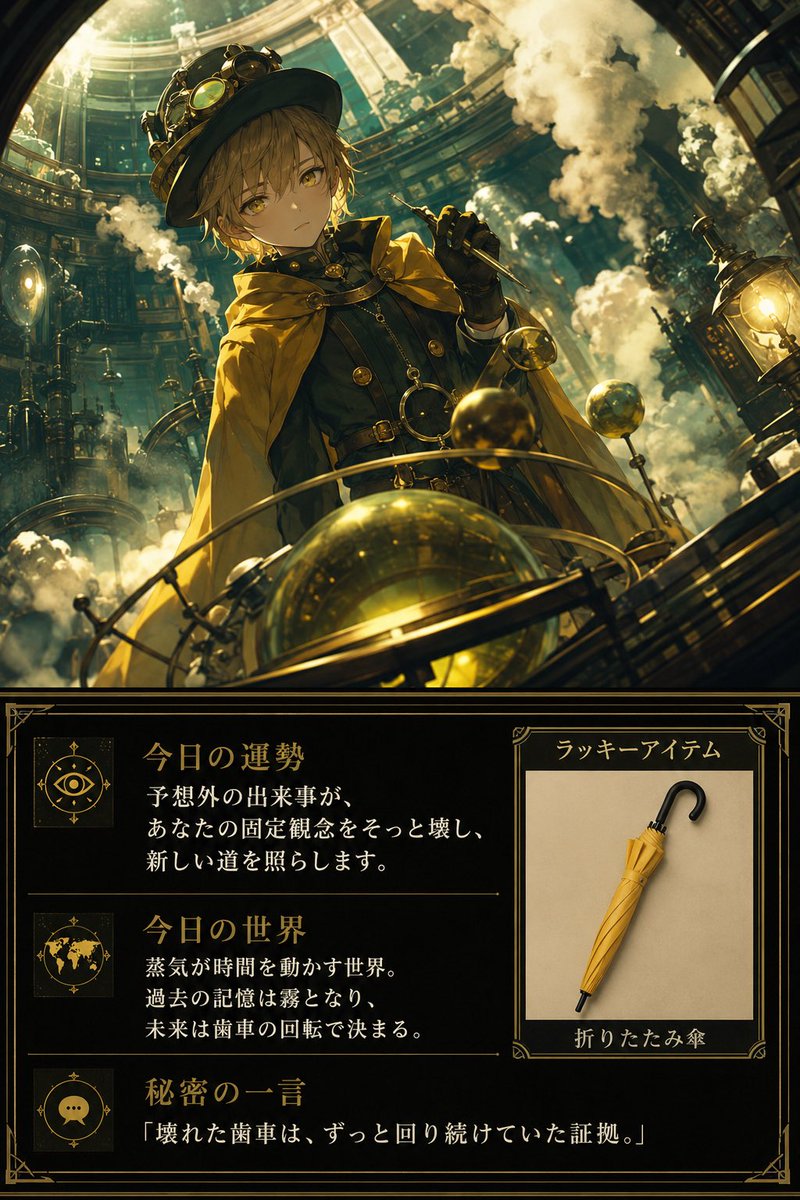 Steampunk Daily Fortune Card