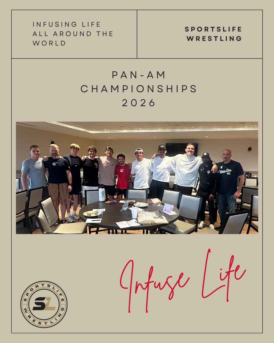 SportsLifeW's tweet photo. Honored to serve as Chaplain for USA Wrestling and lead a LIFE group with our Pan-Am Teams this week in Iowa City.

It is a blessing to serve the best wrestlers in the world as they pursue God and His Word. 

Heavenly Father, we raise up every athlete, coach, and leader this week. We pray that in the middle of competition, pressure, and pursuit, they would experience the hope, peace, and LIFE that only Jesus gives. Please protect them, let them compete boldly, worship you with their wrestling gifts, and give you the glory for their wins and losses with gratitude. In the name of Jesus, Amen!

✝️💪🇺🇸