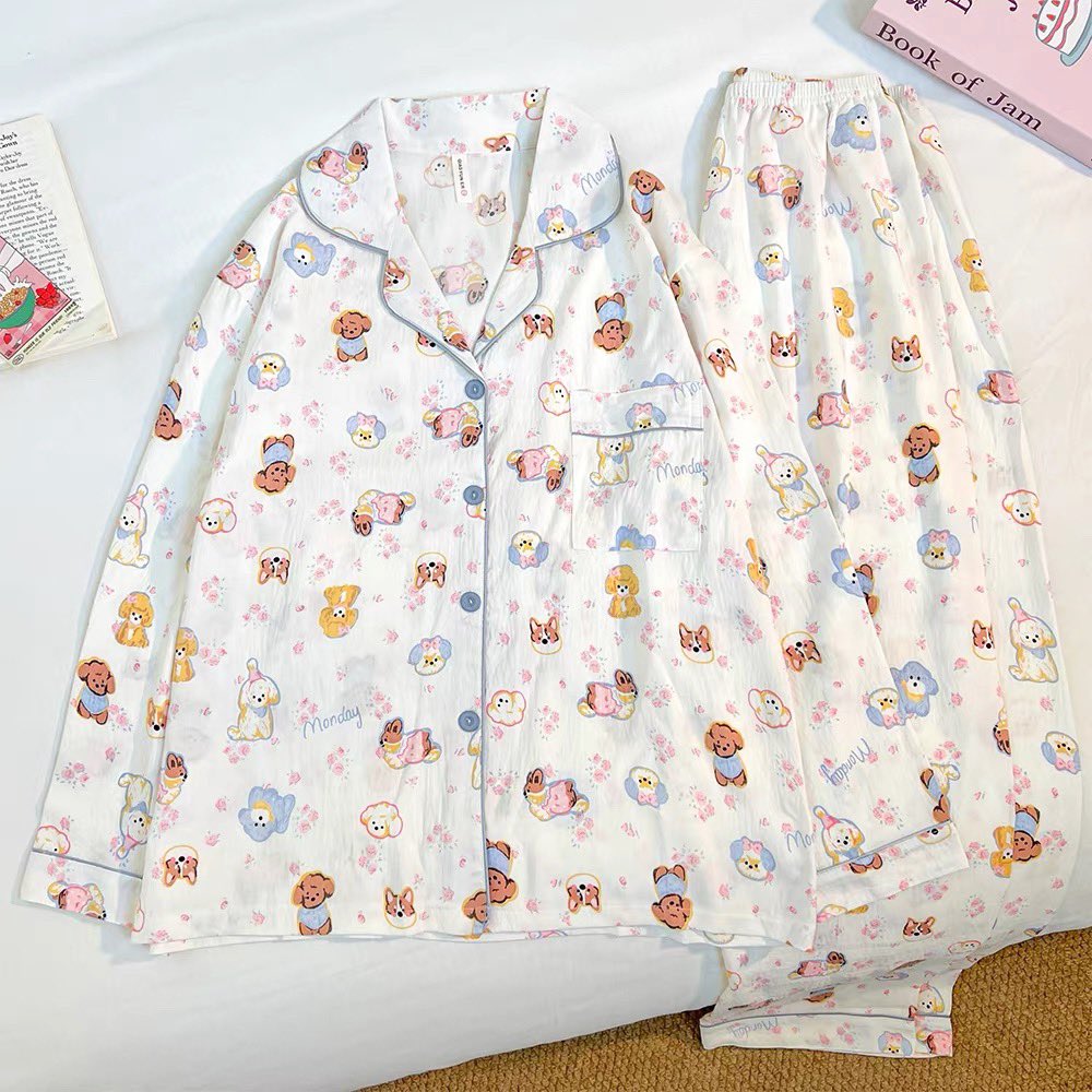 xcherryssi's tweet photo. wts piyama bkk lengan panjang puppy
size XL
ld 110cm
pj celana 94cm
l.paha 62cm
bahan cotton cloud. 
NEW yaa jual 95k nett ajaa🫶🏻 https://t.co/amrDfimtUe