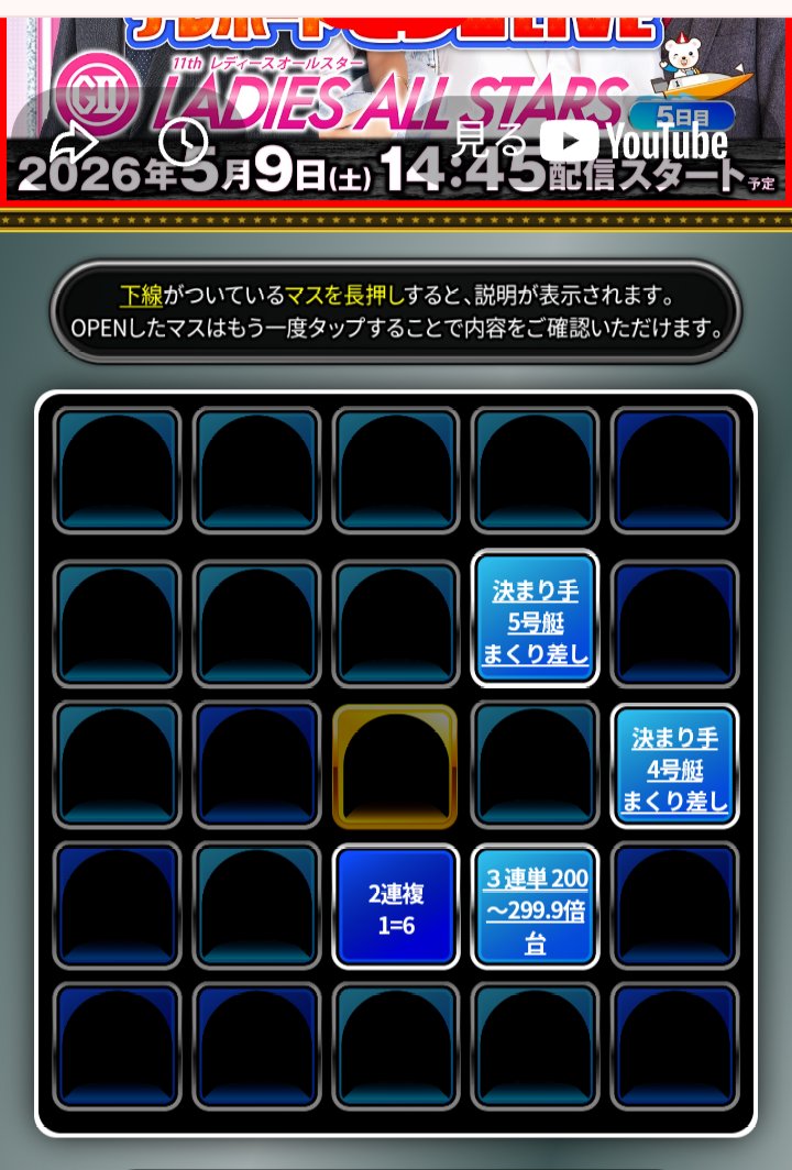 #レディースオールスター
#テレボートビンゴ
　　今回は４列☺️
　　前回は５列で当たらず☹️
　　期待してるゾ😁