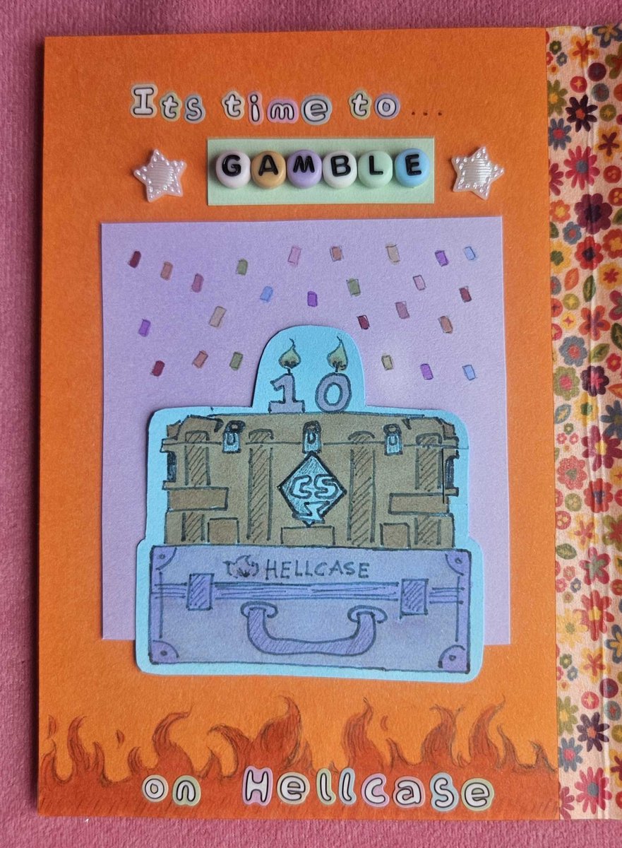 DunkyKiki's tweet photo. @hellcase #Hellcasebirthday
I did a lil birthday card for Hellcase Anniversary, I hope you like it :)!
As a bonus, I also send pictures of the Hellcase logo I made with ironing beads, but i totally failed the ironing process XD (and I can't redo it due to lack of orange beads) https://t.co/Z8y3sQKIDJ