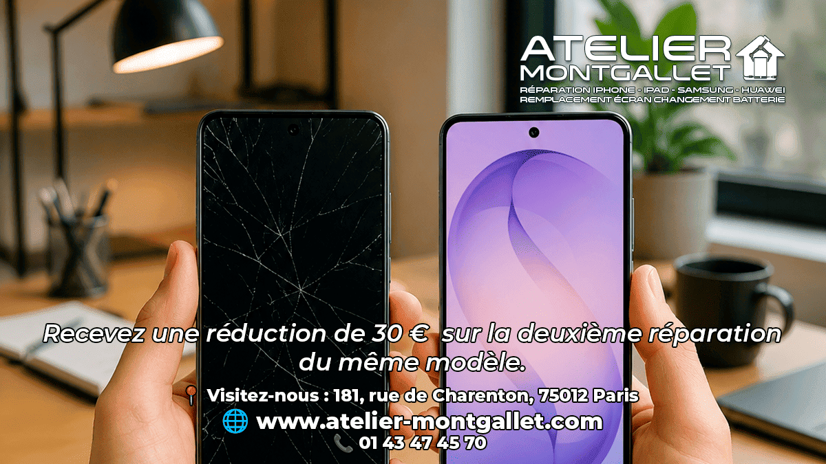 ATMontgallet's tweet photo. 📱 Écran cassé, batterie fatiguée ou problème de charge ?

Atelier Montgallet répare vos téléphones et tablettes rapidement.

📞 01 43 47 45 70
🔗 https://t.co/1ZV0M1ghlI

#RéparationTéléphone #Paris https://t.co/TNrjgKC1Oa