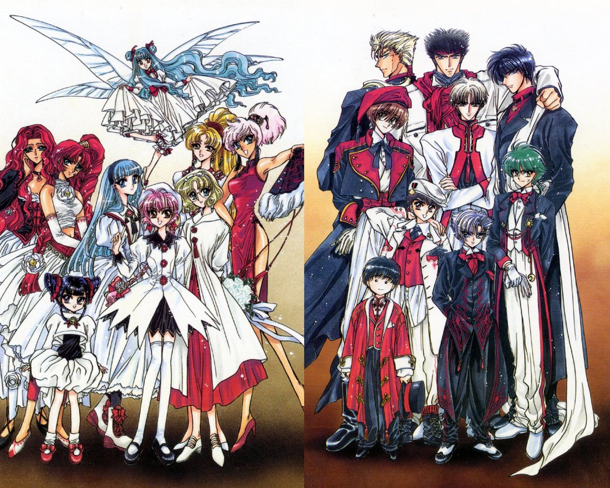 The ladies and gentleman from Magic Knight Rayearth