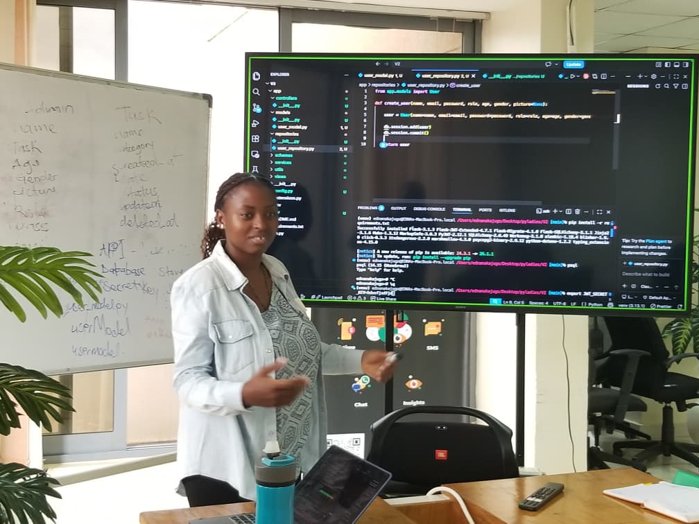 pyladieskla's tweet photo. PyLadies May Meetup highlights.

Thanks everyone for joining, and thanks to @3Nakajugo for the insightful session on Authentication &amp; Security.

Thanks @AfricasTalking for hosting us.

#PyLadiesKampala #Python #WomenInTech https://t.co/c7cCyOGkRE