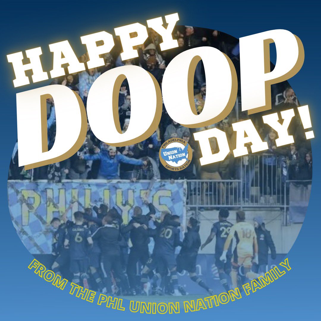 PHLUnionNation's tweet photo. Happy #DOOP day everybody! 

🏟 @GilletteStadium 
🆚 New England Revolution 
⏰ 7:30pm
📺 @AppleTV 
📻 @975TheFanatic https://t.co/F1kJHt6mHD