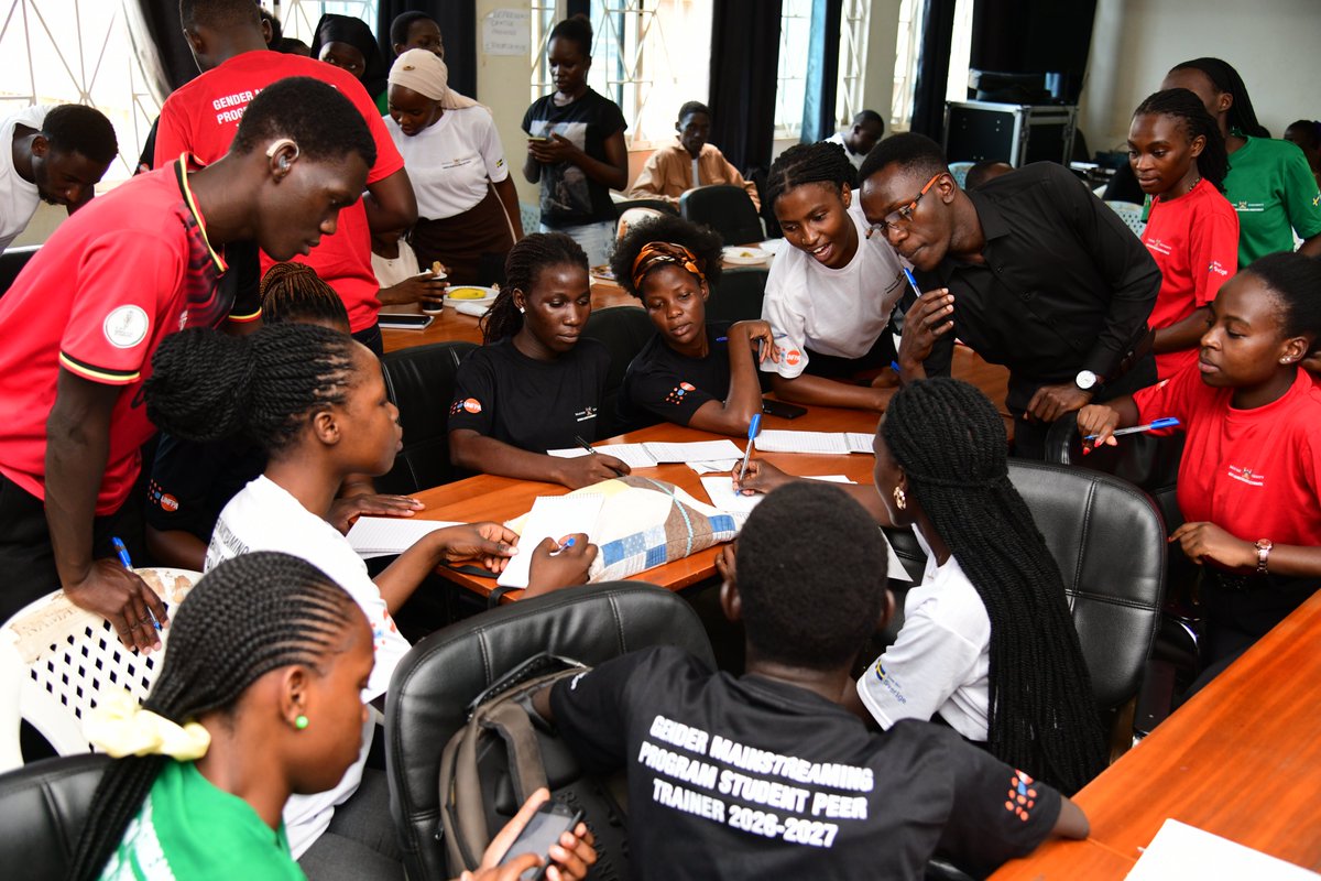 MakerereGMD's tweet photo. Dr. Lillian Tukahirwa engaging with students during the  Capacity Building workshop for the 2026 cohort of the Gender Minatreaming Programme Student Peer Trainers at @Makerere https://t.co/VsBJfhJkhD