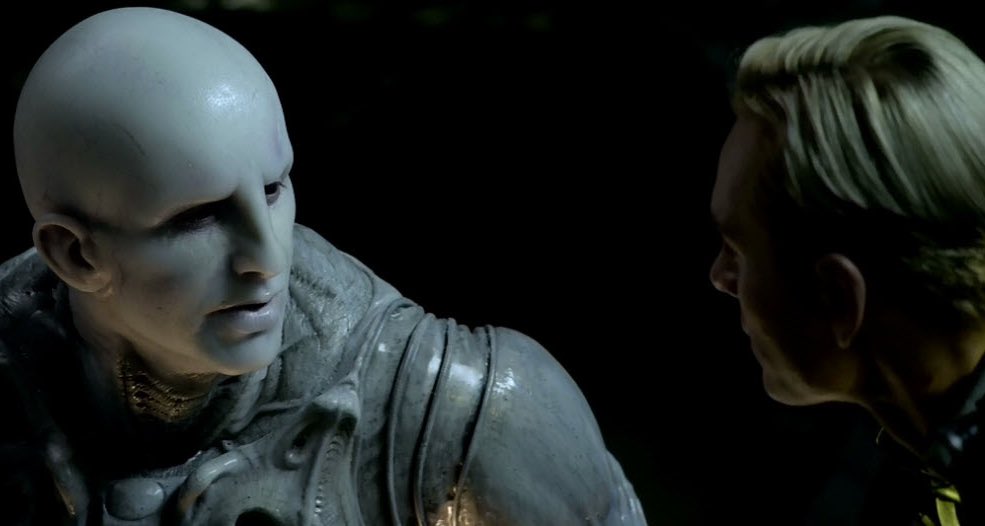 Hollywood would rather cut out the core of the movie Prometheus that ties the whole story together and explains everything than publish a film where a god wakes up from his slumber and immediately begins conversing with a blond man in Proto-Indo-European