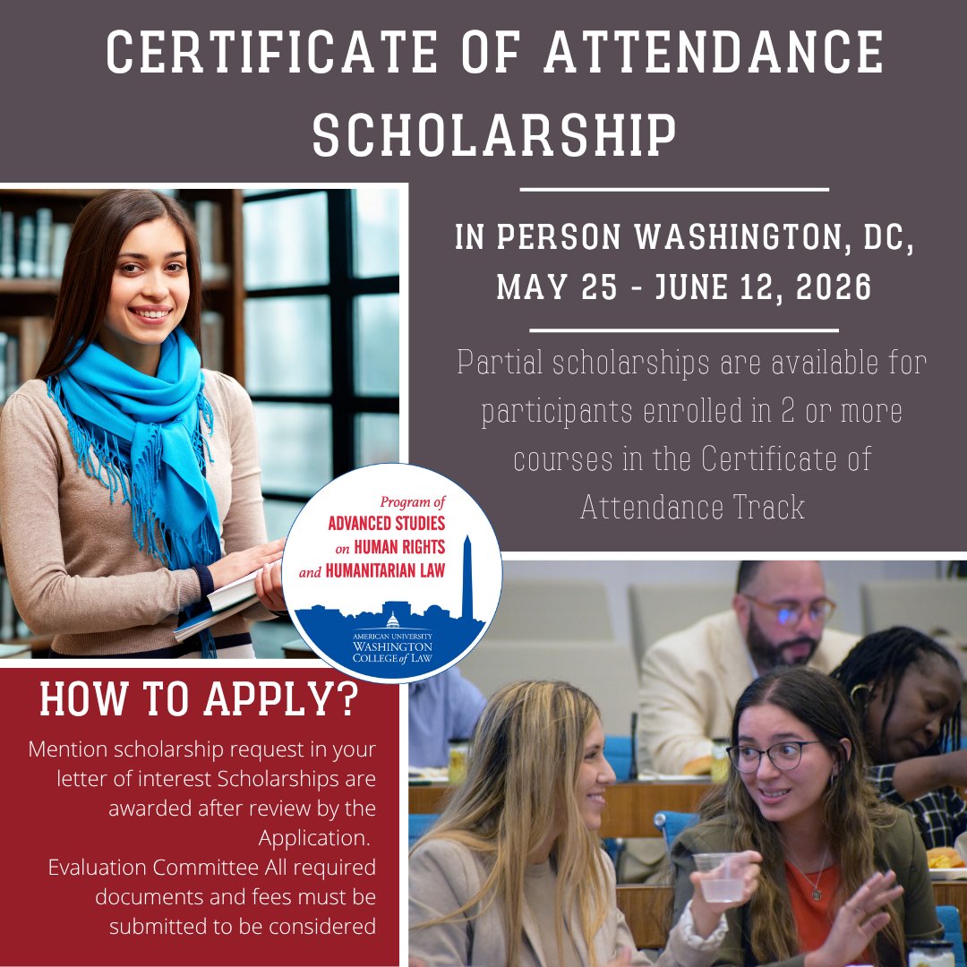 AdrySoul's tweet photo. 🏛️ Earn your Certificate in Human Rights &amp; IHL / Obtén tu Certificado en Derechos Humanos y DIH
📅 May 26–June 12, 2026 / 26 de mayo – 12 de junio, 2026
🌍 Learn with experts / Aprende con expertos
💰 Partial scholarships / Becas parciales

Aplica -Apply : https://t.co/CmKzNySrTG https://t.co/MbtwMoOEsS