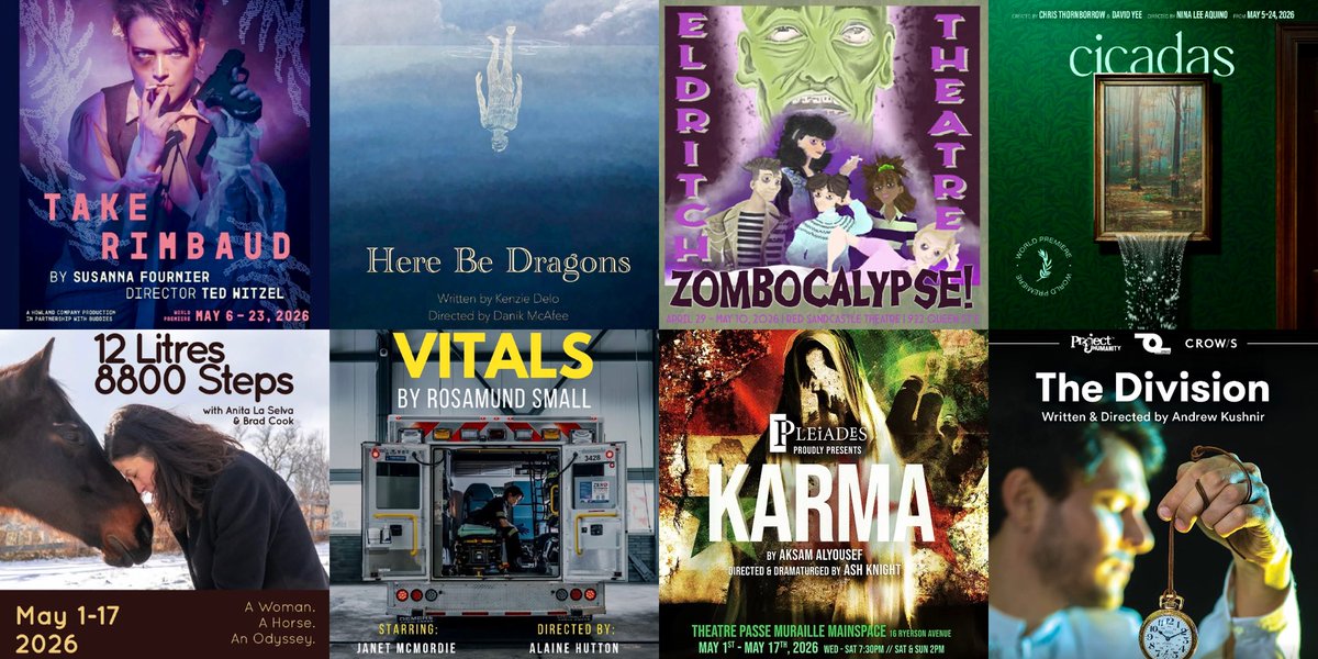 d_chua's tweet photo. Spending wknd at 3 Cdn plays: Take Rimbaud at Buddies, Here Be Dragons at Theatre Centre &amp; Zombocalypse at Red Sandcastle, but could also see cicadas at Tarragon, Vitals &amp; 12 Litres 8800 Steps at Factory, Karma at Passe Muraille, The Division at Crows. Support Canadian theatre! https://t.co/86asuYhTe6