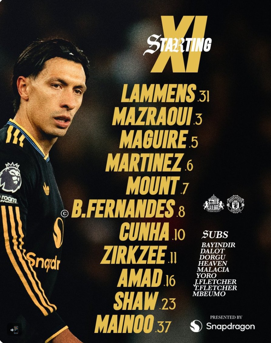 Chat, Manchester United fans, line up is out who are excited to see back in the squad,
Zirkzee 
Martinez 
Mount..?

#SUNMUN