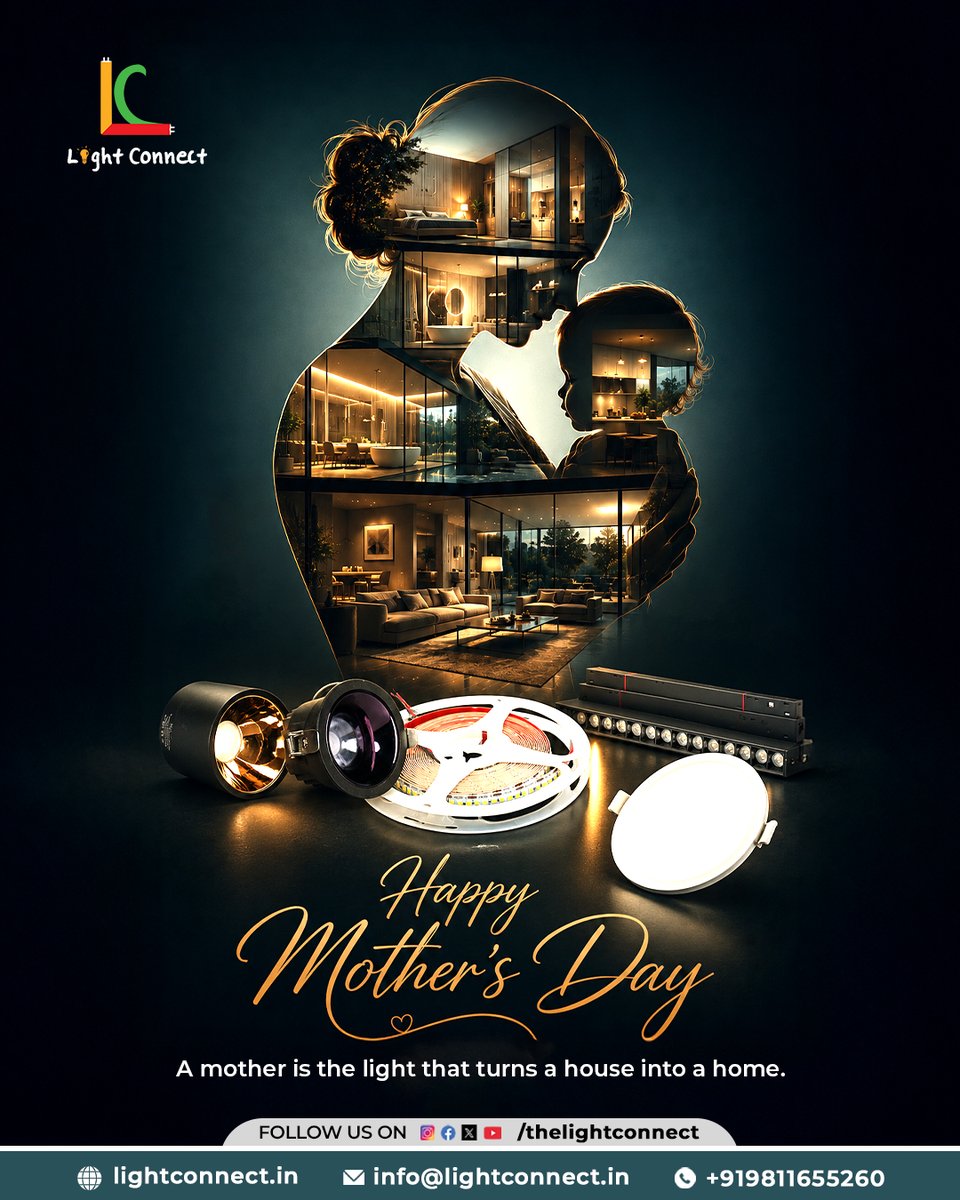 Thelightconnect's tweet photo. A mother is the light that turns a house into a home ✨��
Celebrating the warmth, love &amp; care that brighten our lives every single day.Happy Mother’s Day from Light Connect 💡🌸#HappyMothersDay #LightConnect #LightingSolutions #HomeDecor #LEDLights https://t.co/MpYm6TEW6s