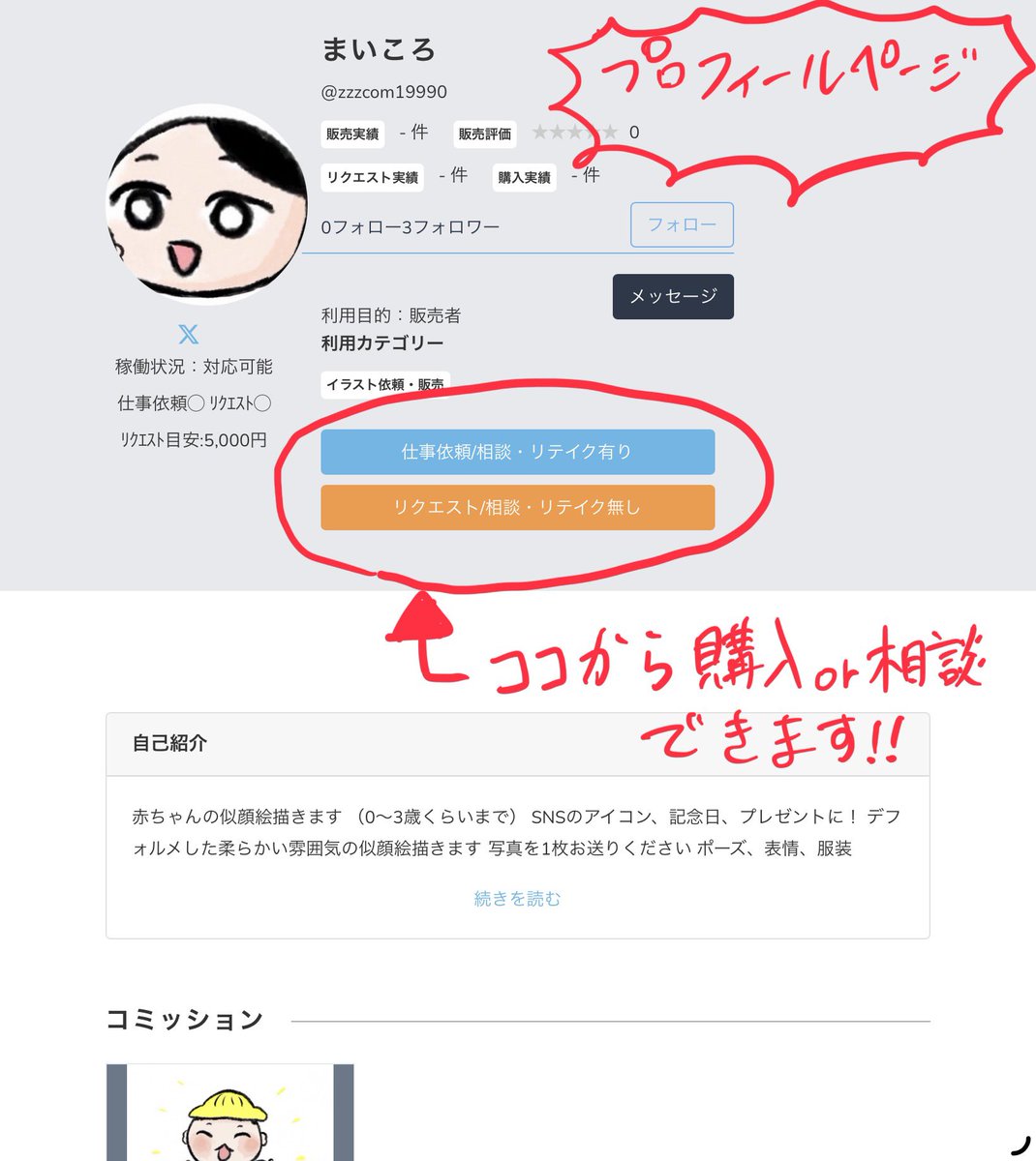 ✒️お子様の似顔絵販売始めますー✒️ 「つなぐ」の方から始めさせて