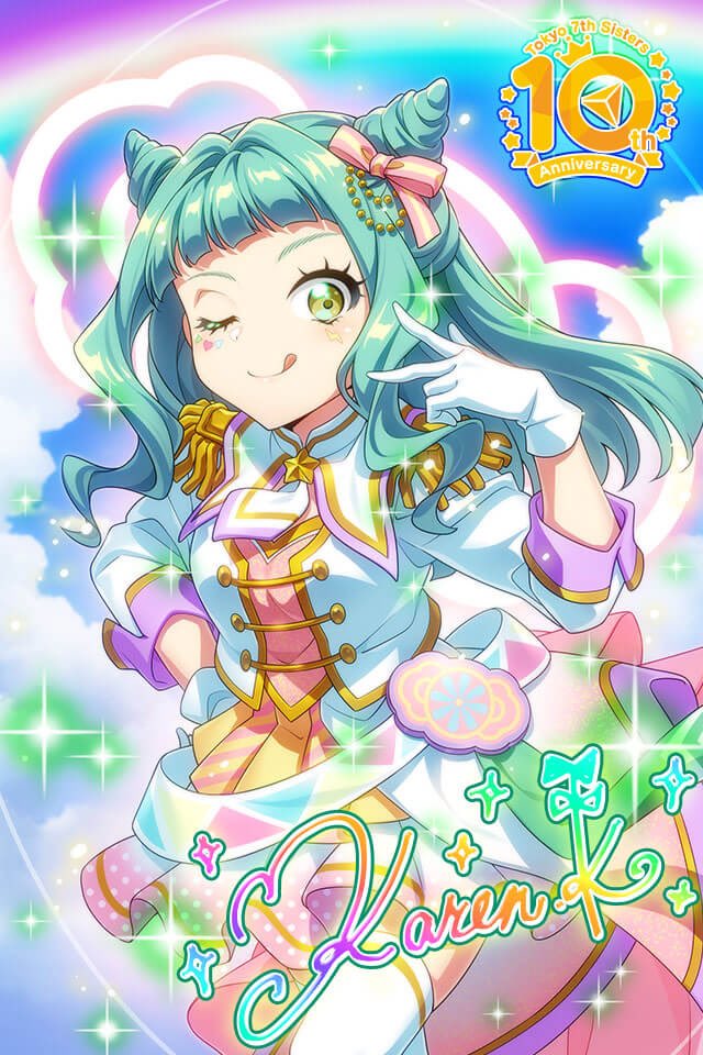 OldYataCrow's tweet photo. 【Tokyo 7th シスターズ】PSレアカード　カレン 10th Anniversary GETしたよ！皆も遊んでね♪→https://t.co/5Q1rYHH4F6 【プレイヤーID】JgGHBBg #t7s #ナナシス https://t.co/WDb4W4VvXc
