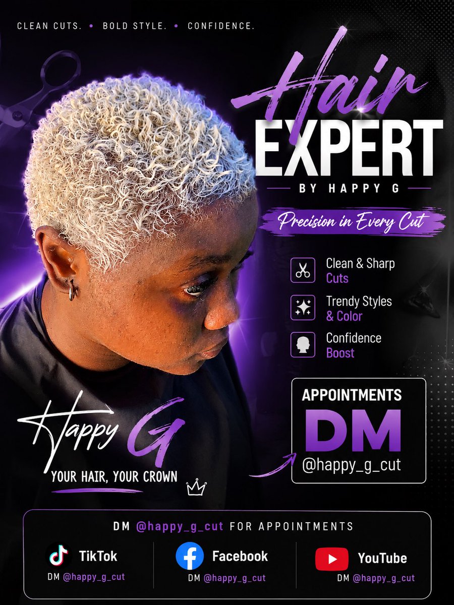 Happy_G_Frank's tweet photo. As a barber and graphic designer, I believe presentation is everything.
Whether it’s your hair or your brand, stand out and be remembered.
#HappyGCut #BarberLife #HairTransformation #GraphicDesigner #CreativeMind #CleanFade #HairColor #BarberBrand #SharpCuts #ModernBarber https://t.co/d8VvlosZ9z