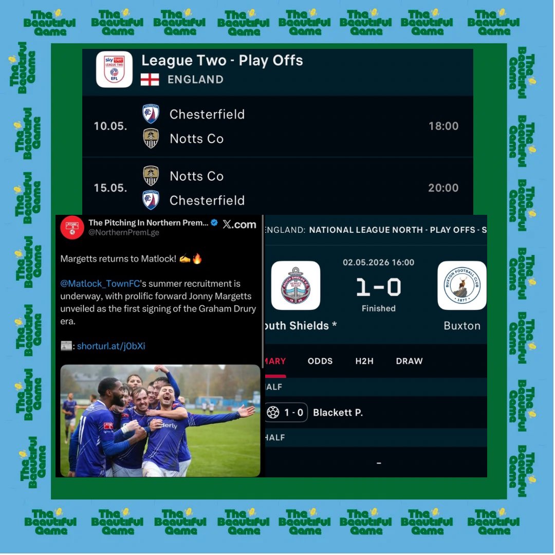 Tbgpod2024's tweet photo. 🎙️ Episode 62 is LIVE!

We look ahead to Chesterfield’s play-off clash with Notts County, reflect on Buxton’s defeat to South Shields, and discuss Matlock following the appointment of their new manager.

Tune in now on Spotify 🎧👇🏻

https://t.co/bsiaIHxrJj https://t.co/AUrgS9YRwt