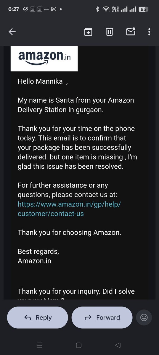 mannika_am's tweet photo. @AmazonHelp @amazonIN Have been tired of telling that product is not delivered. YOUR CC IS CALLING ME AND TELLING ME THAT WE HAVE DELIVERED IT. AND SENDING EMAIL WITOUT A RESOLUTION. WHAT THE HELL? If you need 800 rupees so much just ASK FOR CHARITY RATHER THAN A FRAUD? https://t.co/xK2zW9iuln