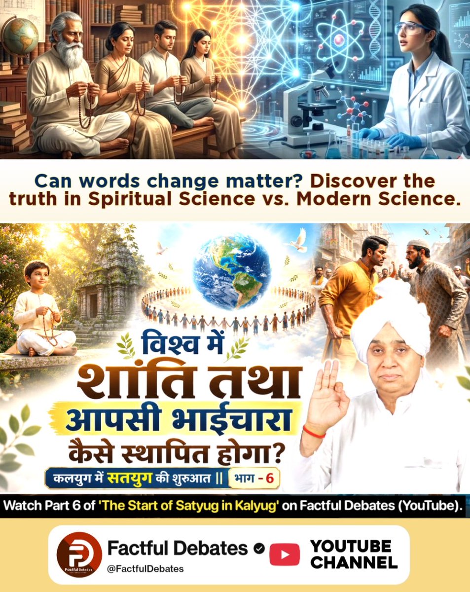 #कलयुगमेंसतयुगकीशुरुआत_भाग6

वह अवतार जो कलयुग में सतयुग लाएगा, वह कौन है? 
जानने के लिए देखिए कलयुग में सतयुग की शुरुआत — भाग 6, Factful Debates यूट्यूब चैनल पर

 Visit Factful Debates YT