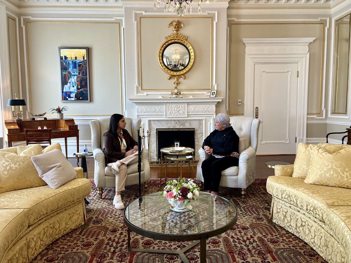 alespassafiume's tweet photo. I had an opportunity to spend about an hour with Gov. Gen. Mary Simon on Thursday. 

It was her first interview since PM Mark Carney announced she’d be out of the job in June, to be replaced by former Supreme Court justice Louise Arbour. 

#cdnpoli
https://t.co/mXkgSQ77ea https://t.co/llGpKvGxuB