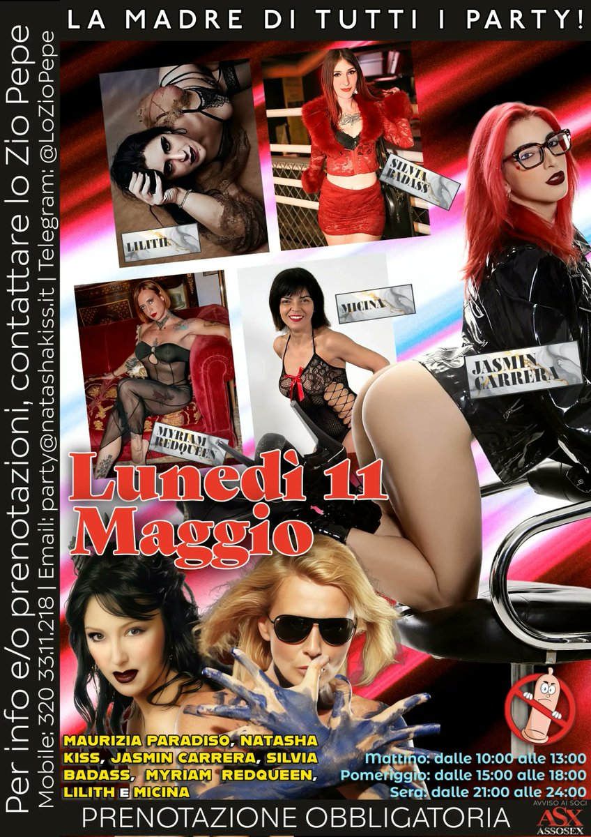 NatashaKiss73's tweet photo. La madre di tutti i Party

LA MADRE DI TUTTI I PARTY! 🔥
Lunedì 11 Maggio – 9 ore di sesso senza regole in una villa privata sperduta nel bosco.
Con un cast da urlo:
Maurizia Paradiso, Natasha Kiss, Jasmin Carrera, Silvia Badass, Myriam Redqueen & Micina
Programma:
→ 10:00-13:00 | 15:00-18:00 | 21:00-24:00
Pranzo: Grigliata leggendaria dello Zio Pepe
Cena: Show con Patrick, il Porno Chef
Villa immersa nel bosco dove tutto è permesso + pernottamento disponibile (notte prima e dopo)
Navetta gratuita da Torino Porta Nuova
La giornata più sporca e intensa dell’anno.
Info e prenotazioni: 320 33.11.218.
Chi è pronto a perdersi nel bosco? 😈

@therealmaurizia @https://x.com/NatashaKiss73 #porn #model @splatbukkake #sexparties #Torino #GangBangParty #sexpartyposthardcore #GangBang https://t.co/FLSn64QA14