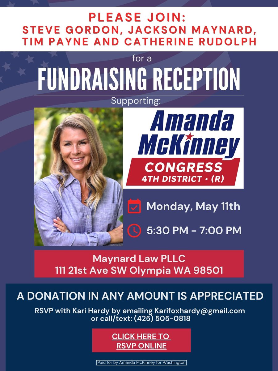JacksonMaynard8's tweet photo. Big event for a great candidate at my office in olympia on Monday ! Please attend and help spread the word ! https://t.co/Ca8HQAvcKe