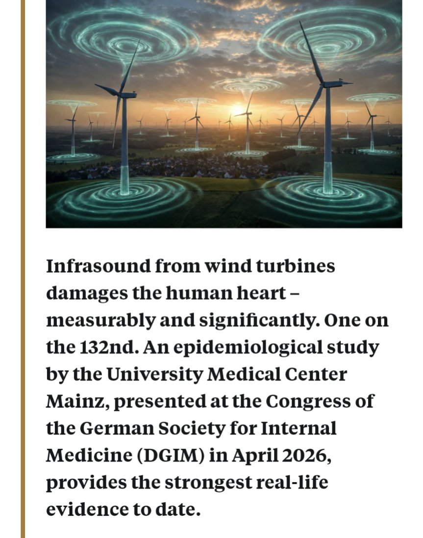 WindConcernsONT's tweet photo. Ontario @ONenvironment has been asked multiple times about infrasound and wind turbines. No response. No action. Maybe this study from Germany linking heart failure and wind turbine infrasound will click? #heartdisease #infrasound #windturbines @ONThealth @ToddJMcCarthy https://t.co/HJL5BRpzQf