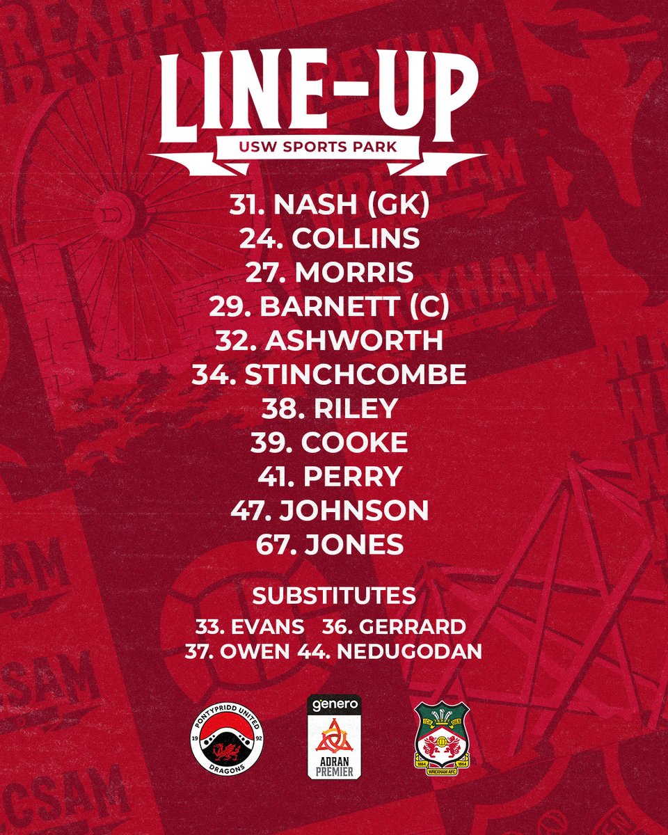 WrexhamAFCWomen's tweet photo. Here's how the Champions line-up for their final league game against Pontypridd United 👊

🔴⚪️ #WxmAFC https://t.co/a89PEJp6uF