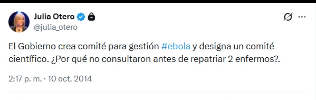 Julia Otero nos dice que señalar las chapuzas de coordinación de las autoridades en la evacuación de los afectados por el hantavirus son "maniobras para erosionar al Gobierno".
Cuando gobernaba el PP opinaba de manera muy distinta:

bsky.app/profile/juliae…