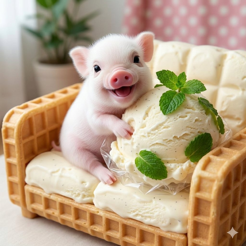 TrueEnding_'s tweet photo. 🐷<ご褒美のアイスは格別ブ😋 https://t.co/Gws1hGTMFT