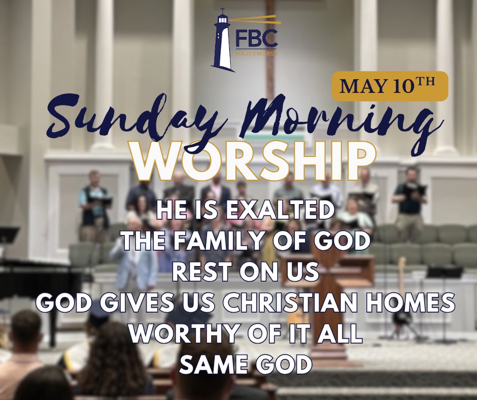 fbchazlehurst's tweet photo. When you step onto our campus, you’ll always find welcoming faces, uplifting worship, and a powerful message from God’s Word!  

Pastor Brad will be preaching “The Glorious Church” from Ephesians 2:19-22. 

Bring your Bible, bring your mother, and come expecting God to move! https://t.co/3mEldsdGgE