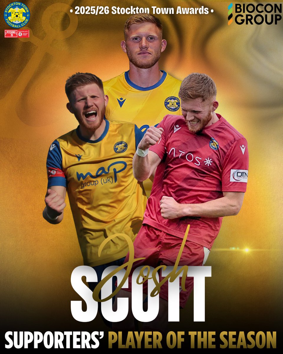 stockton_townfc's tweet photo. Congratulations to Josh Scott, who was voted by supporters as their Player of the Season 🏆 

#UTA⚓️ https://t.co/M2de2RAn2x