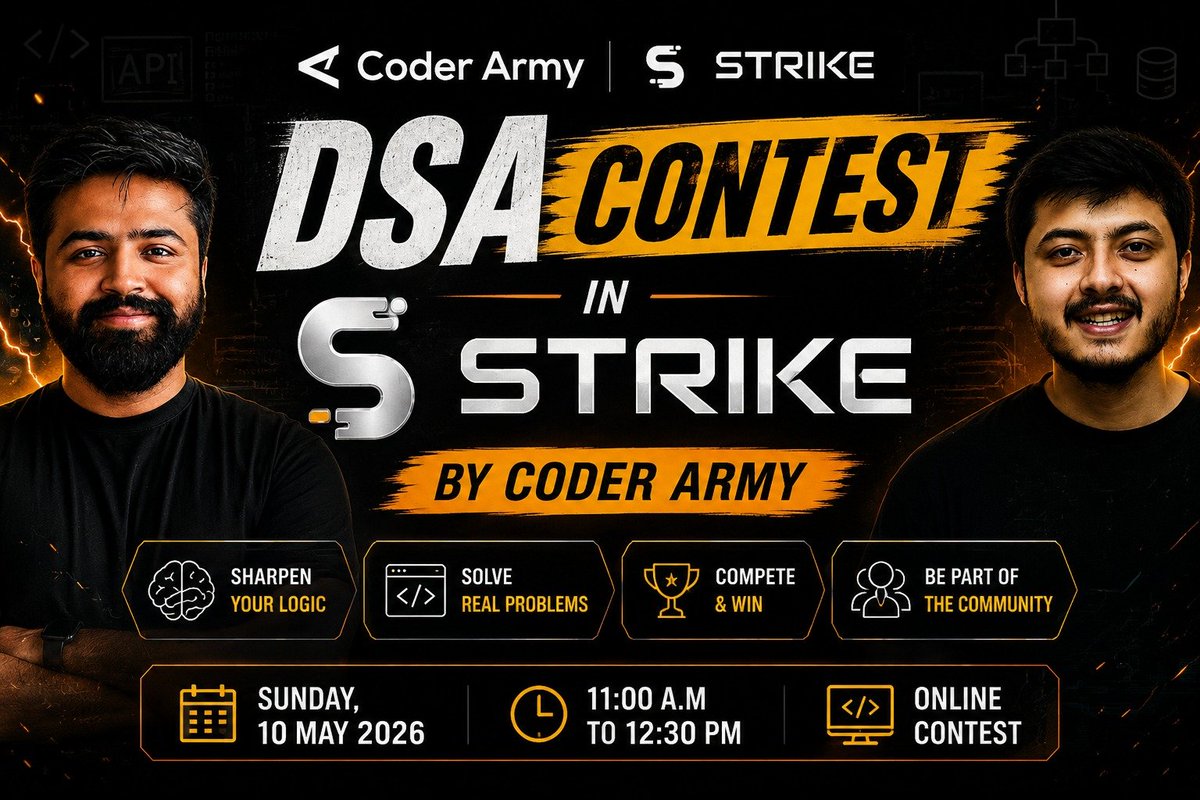 All the students of our DSA batch, get ready for tomorrow’s contest 🔥 ...
