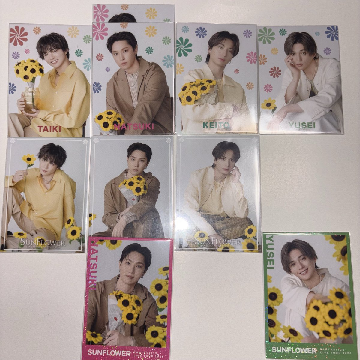 mr_extribe's tweet photo. FANTASTICS SUNFLOWER
アクスタ フォトカ 交換

【求】澤本夏輝 瀬口黎弥
        アクスタ、フォトカシクレはさわ優先

【譲】世界 佐藤大樹 堀夏喜
         木村慧人 八木勇征

7/25 7/26有明、9/26代々木 現地にて交換お願いします
まとめて交換していただける方いたら嬉しいです https://t.co/HDXEkkWUDb