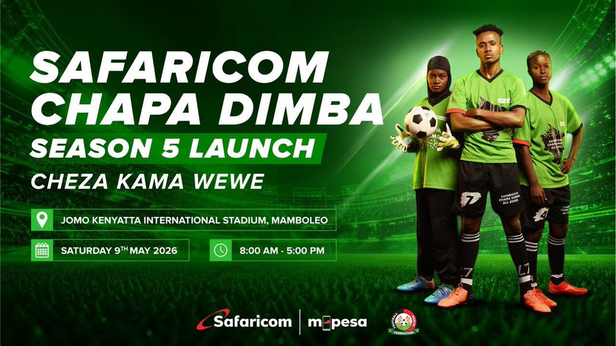 samkanary's tweet photo. @SafaricomPLC @TheKopHQ 
@lopp @humanr038
Chapa Dimba Season 5 is here to nurture and empower Kenya's young football talent! Nationwide scouting starts soon with registrations opening this Monday. Catch the hype on Youtube
#SafaricomChapaDimba #ChezaKamaWewe https://t.co/3HylgXp2bf