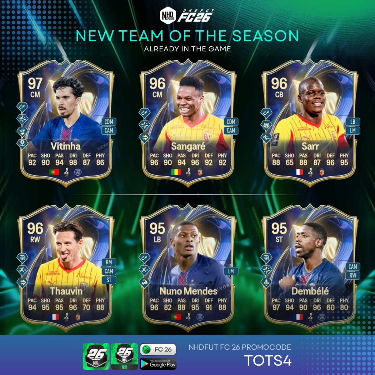 nhdfut's tweet photo. 🎉 #TOTS
TEAM OF THE SEASON week 4 already in NHDFUT #FC26 now! https://t.co/0c9h3U6Uop