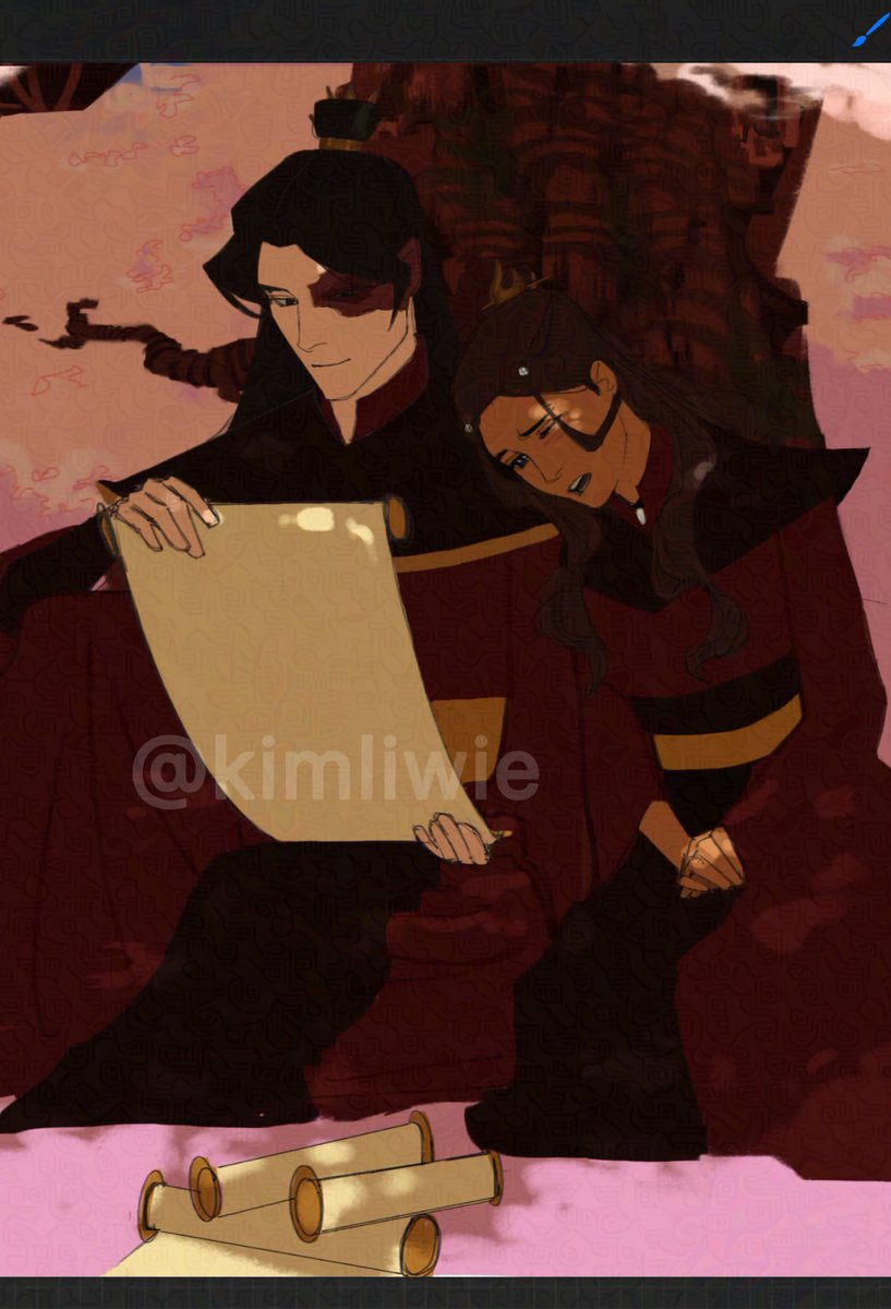 kimliwie's tweet photo. i’m still very much hung up on zuko’s new hairstyle #WIP #zutara https://t.co/jsVKEbvxJB