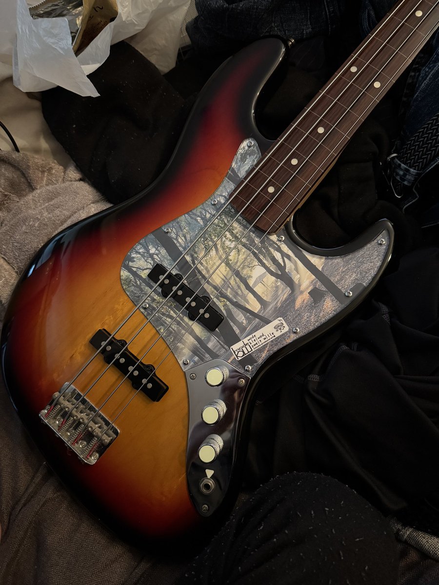 treebear1968's tweet photo. 久しぶりに投稿
ベースのデコシリーズ
アクリ���クリアのピックガードは額縁代わり
 #Bacchus  #jtypebass  #originalphoto https://t.co/ulDcqaLn3Z