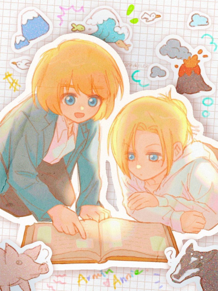 ElerNeopolitan's tweet photo. 两个一起看绘本的小朋友🥹📖

#アルアニ #aruani #AttackOnTitan #進撃の巨人 #アルミン・アルレルト #アニ・レオンハート https://t.co/7L5XQbGOrC