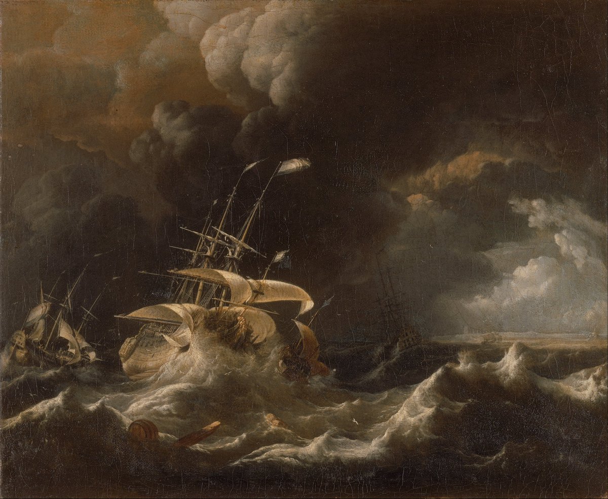 BP4Politics's tweet photo. Ludolf Bakhuizen, Ships in a Storm (c. 1670s). Housed at the Walker Art Gallery in Liverpool, England. #DutchArt #GermanArt https://t.co/QKCiIe54r0