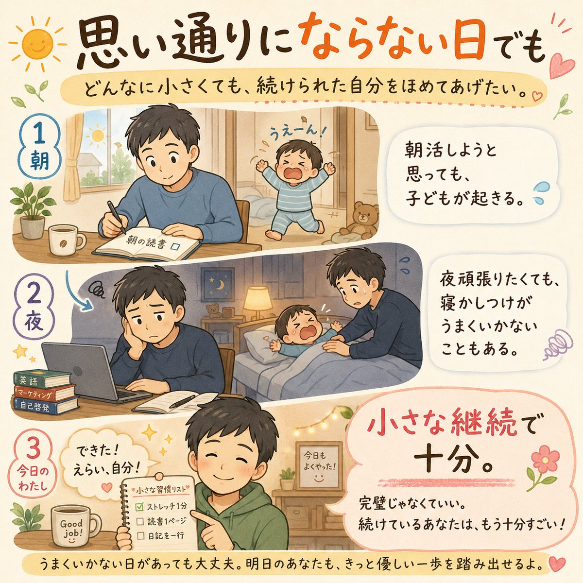 日進月歩 | 習慣化・継続の人 (@uchan_habit) / Posts / X