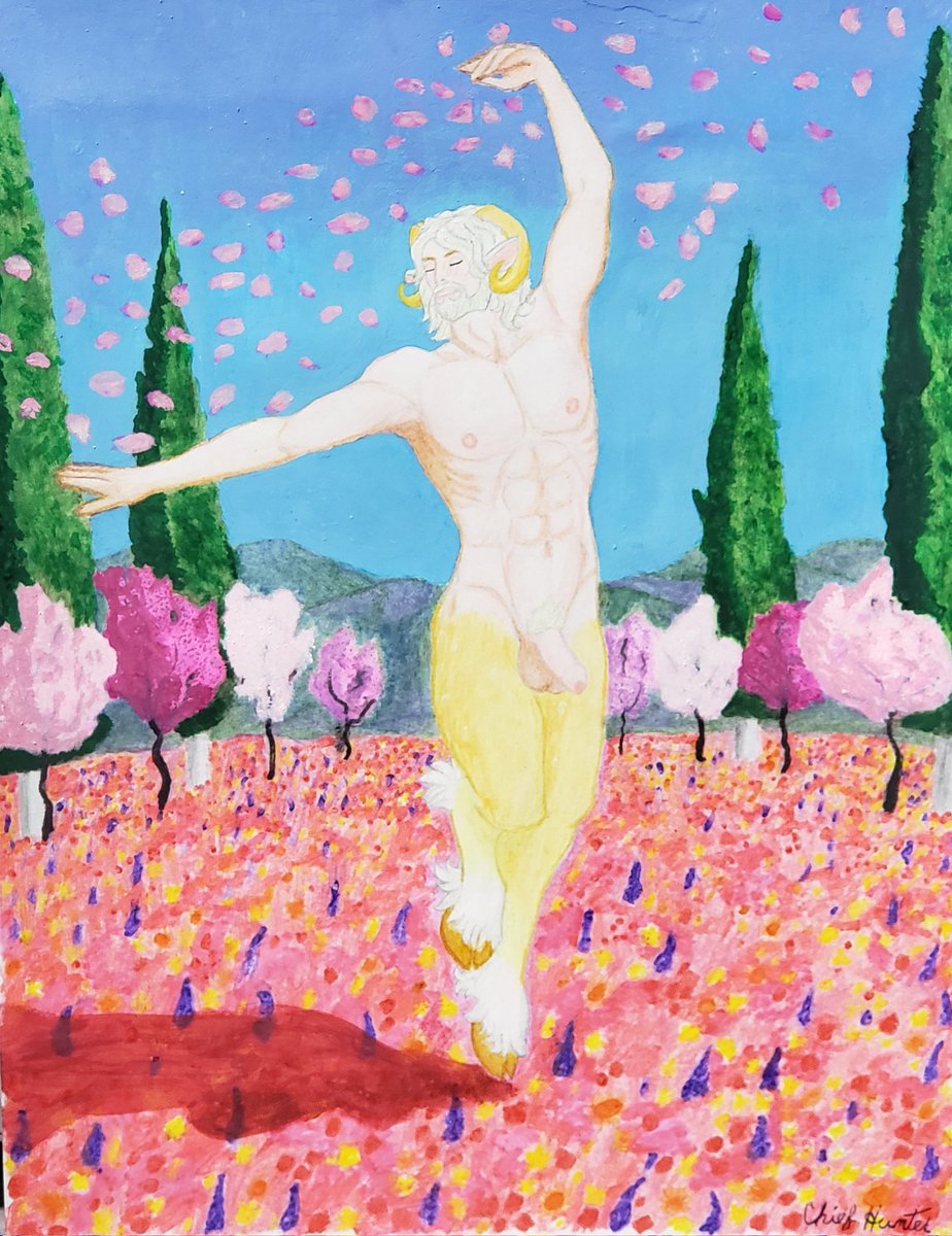 Chiefhunter5's tweet photo. My contribution for the Muskyteers group Flora themed event! Anoixes,  the satyr Lord of Spring heralding and filling the season with life renewed.  You can view the other images and other fellow Muskyteer's Flora projects here https://t.co/zhbCgwb8SJ https://t.co/NWfGnVlPKt