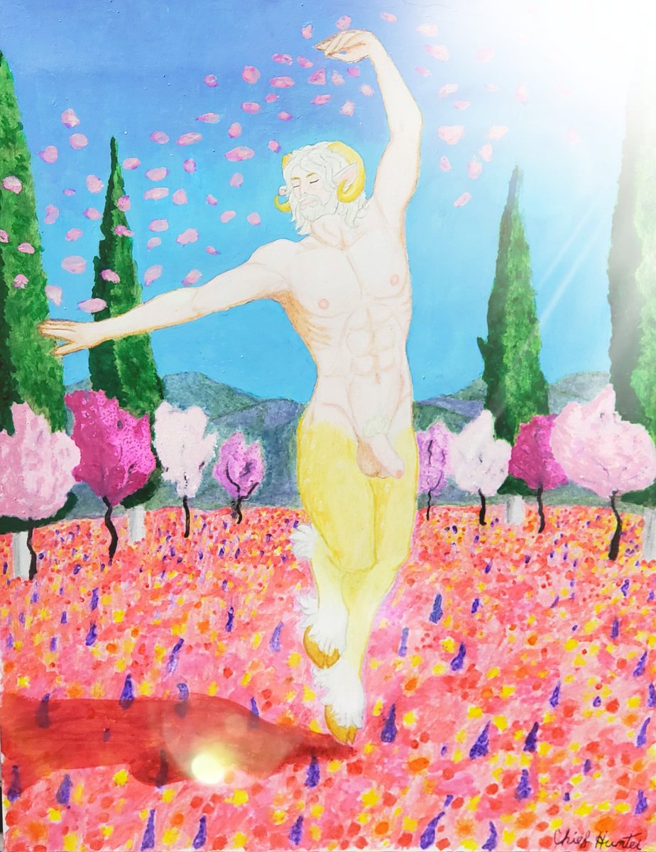 Chiefhunter5's tweet photo. My contribution for the Muskyteers group Flora themed event! Anoixes,  the satyr Lord of Spring heralding and filling the season with life renewed.  You can view the other images and other fellow Muskyteer's Flora projects here https://t.co/zhbCgwb8SJ https://t.co/NWfGnVlPKt