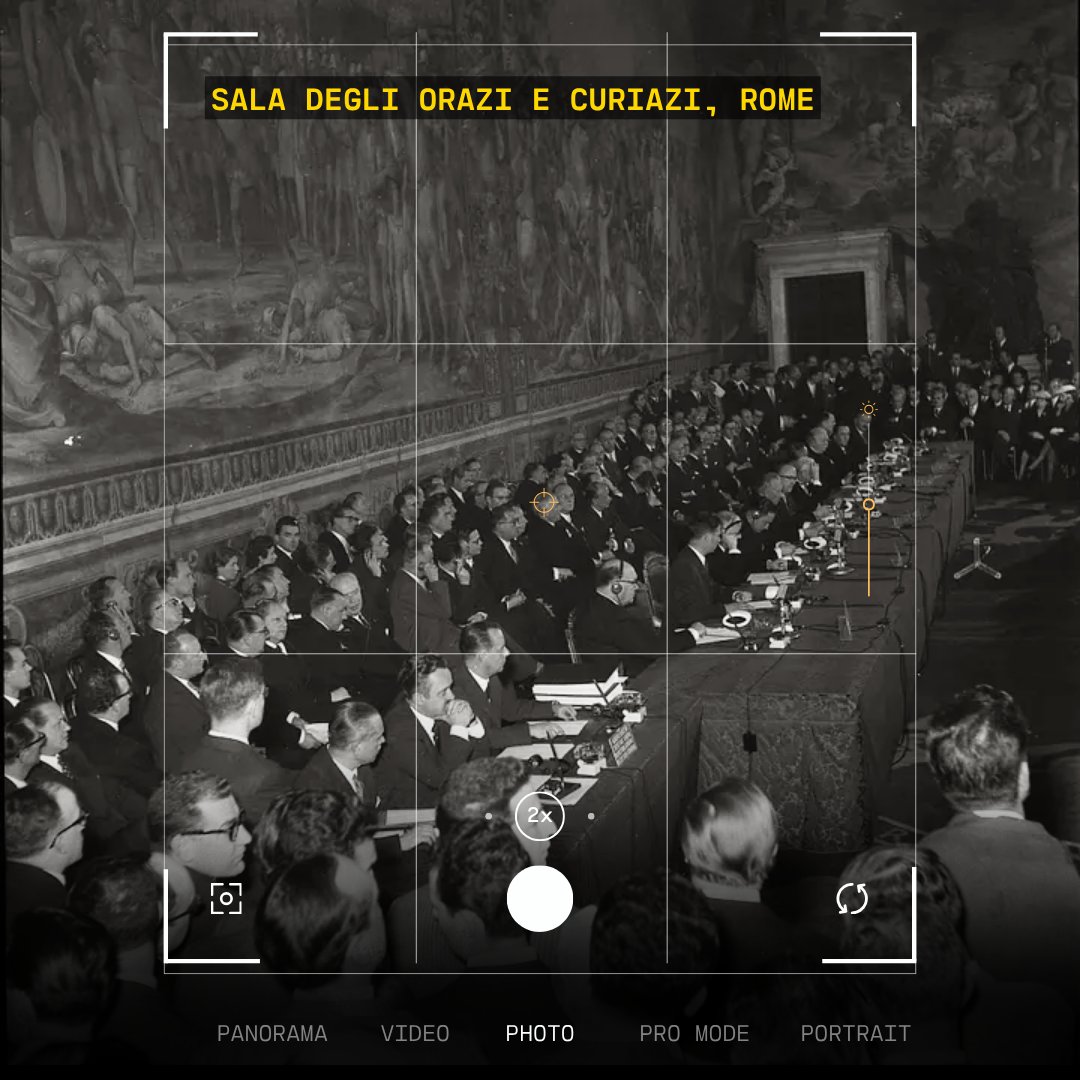 EU_Commission's tweet photo. 🖼️ Hall of the Horatii and Curiatii, Rome 
 
The Treaty of Rome, 1957. Six nations. One bold bet on a shared future. https://t.co/NiIGBxj4EC