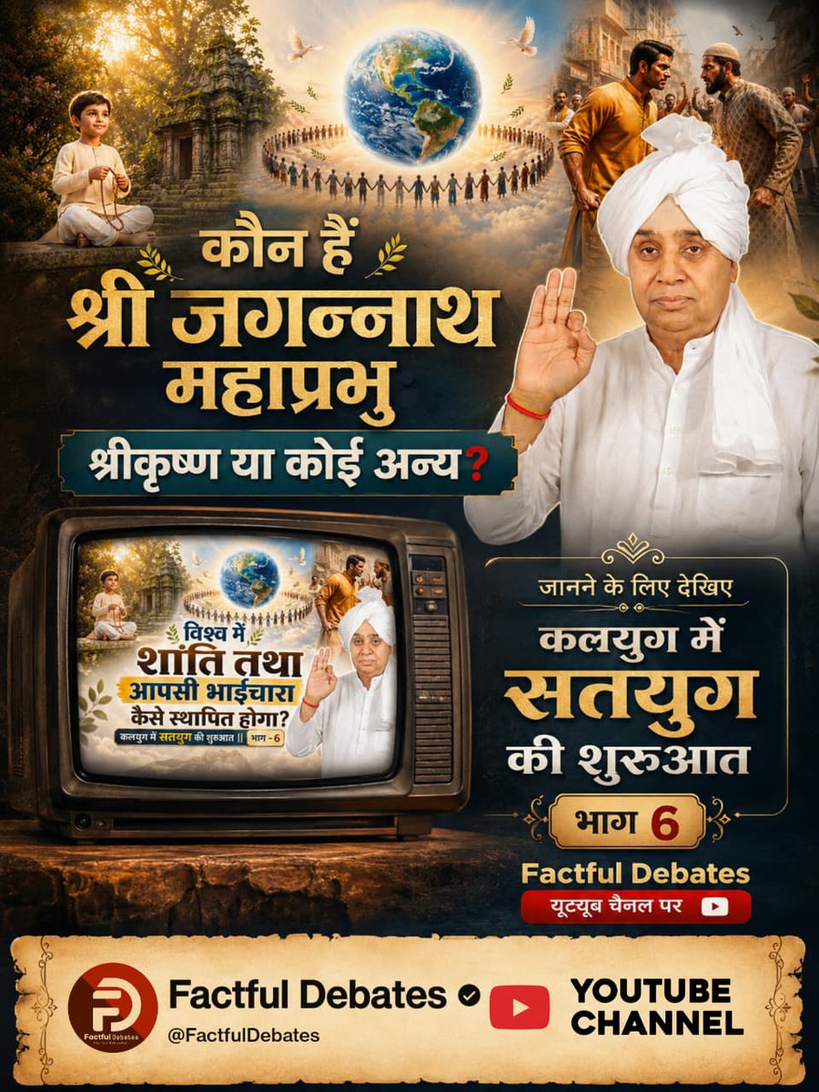 #कलयुगमेंसतयुगकीशुरुआत_भाग6
कौन हैं श्री जगन्नाथ महाप्रभु: श्रीकृष्ण या कोई अन्य?
जानने के लिए देखिए कलयुग में सतयुग की शुरुआत — भाग 6, Factful Debates यूट्यूब चैनल पर
Visit Factful Debates YT