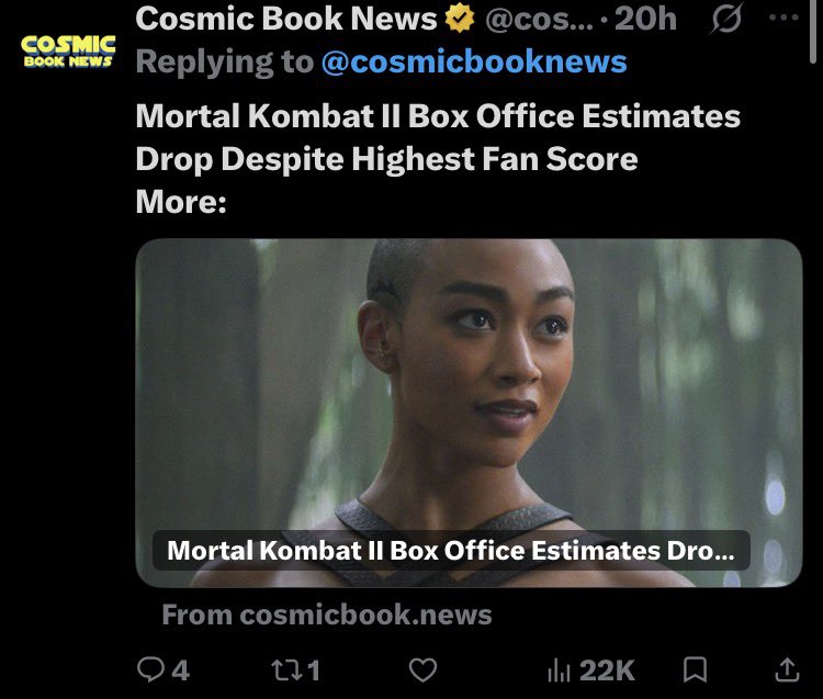 Agonaldinho's tweet photo. @ThatComicFan3 Positive posts = Johnny Cage, front and centre 

Negative posts = Uses Jade

Noticing… https://t.co/oDhK7II8S7
